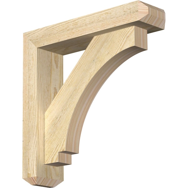 Ekena Millwork Imperial Craftsman Rough Sawn Bracket w/ Offset Brace, Douglas Fir, 4"W x 16"D x 16"H BKT0402X16X16IMP04RDF - main